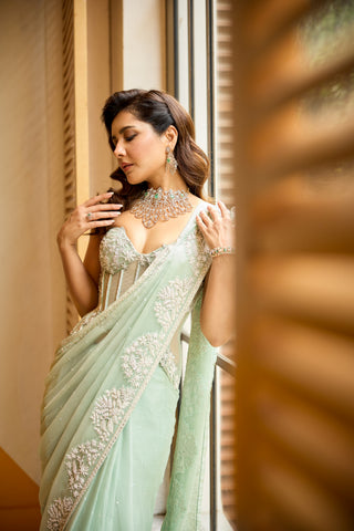 Raashi Khanna in Evaya saree set