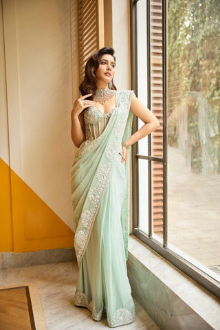 Raashi Khanna in Evaya saree set