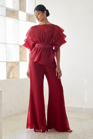 Iris Draped Pouf Top Set