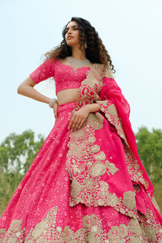 Fuchsia Thea Lehenga set