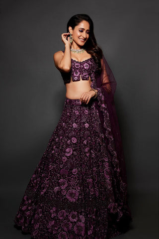 Purple Aster lehenga set