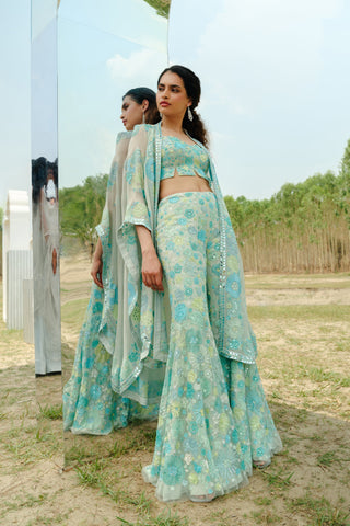 Mint Ilana Cape set with Renne pants