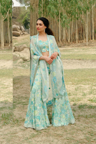 Mint Ilana Cape set with Renne pants