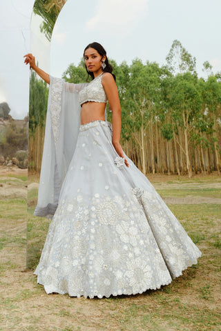 Cloudy blue Ivy Lehenga