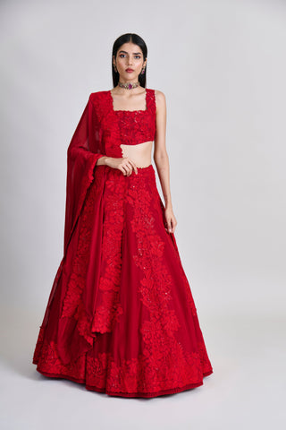 Roselle Lehenga set