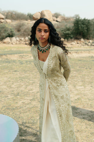 Ivory Ãine saree set