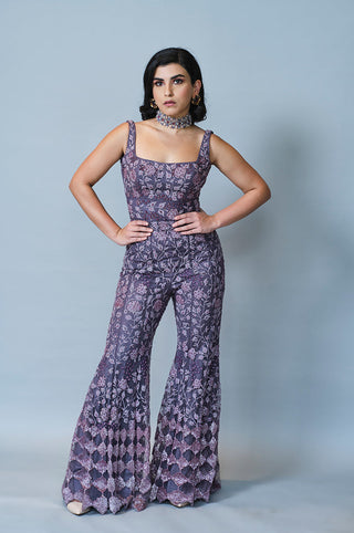 Deep Lavender Mughal Jumpsuit