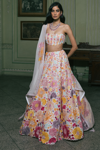 Ivory Iris Lehenga set