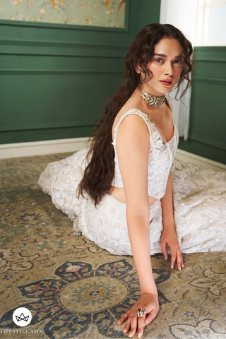 Daphne Lehenga with Floral Corset Blouse