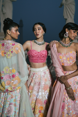 Mint Iris Lehenga set