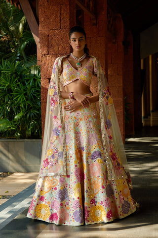 Sea Green Iris Lehenga set