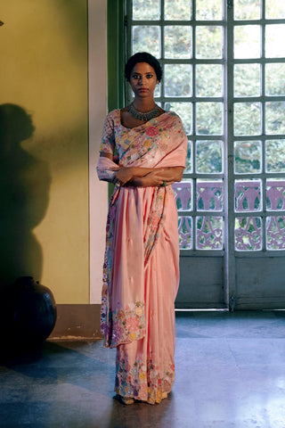 Pink Flora Ayana saree set