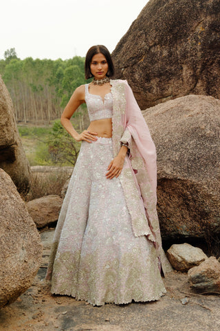 Champagne Pink ThÃ©a lehenga set