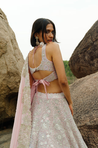 Champagne Pink ThÃ©a lehenga set